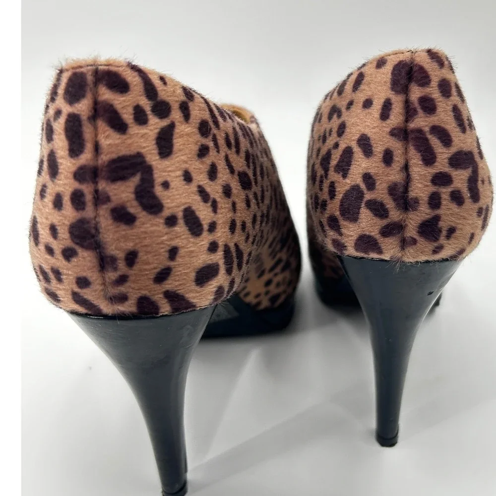 Style & Co Leopard Print Faux Calf Hair‎ Platform Stiletto Booties 8.5 Mob Wife